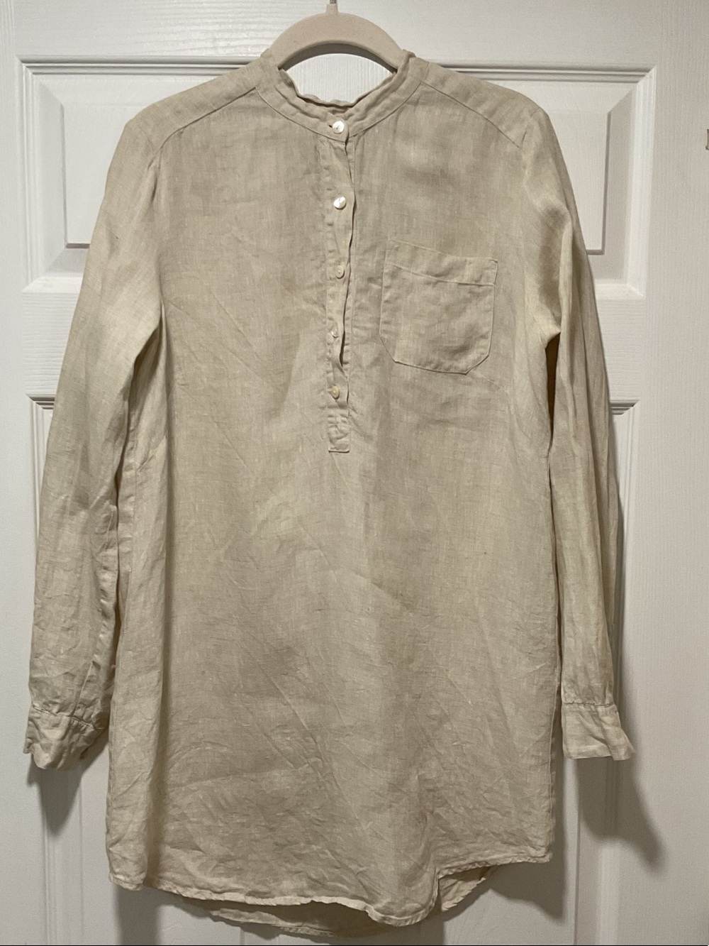 Women's Oatmeal Linen Tunic Top